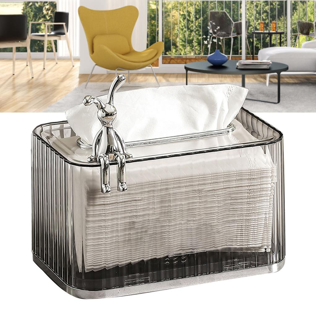 Tissue Box Holder Large Opening Auto Lifting Spring Home Tissue Dispenser for Bathroom Vanity