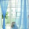 Yousheng Light Transmission Sheer Curtain Bright Color Polyester Comfortable Touch Door Drape for Living Room