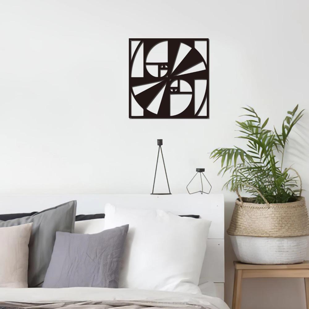 1 шт. Золотое сечение Металлическое настенное искусство – Современный и эстетичный дизайн | Идеально подходит для декора кабинета и комнаты терапевта | Стильные настенные украшения