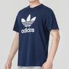 Adidas Originals Трилистник с буквенным принтом и логотипом, футболка с круглым вырезом и короткими рукавами, мужские топы, темно-синие IA4814