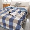 Preppy Style Plaid Summer Quilt, Ultrasonic Embossed Lightweight Air-Conditioning Comforter,  Machine Washable, All-Season Polyester Bedspread