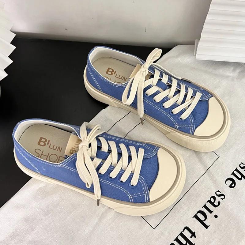 Модные кроссовки Женские парусиновые туфли Дизайнерские туфли на шнуровке из вулканизированной стали Молодежная уличная повседневная обувь Студенческие кроссовки на плоской платформе