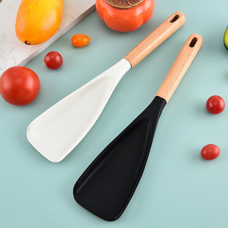 1/2 шт. Силиконовая лопатка, половник с деревянными ручками, многофункциональные ложки, антипригарные лопатки для выпечки, приготовления и смешивания