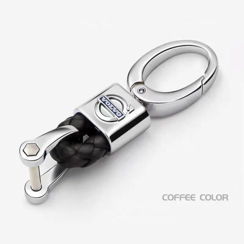 Car Metal/Leather Styling Keychain For Volvo XC40 XC90 V40 V90 V60 XC60 S80 S60 S90 C40 V70 XC70 Accessories