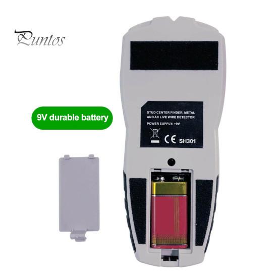 Настенный детектор 5 в 1. Поиск шпилек с обнаружением проводов под напряжением переменного тока. Дисплей с подсветкой. 5 режимов. 3 глубины. Металлический деревянный кабельный трекер.