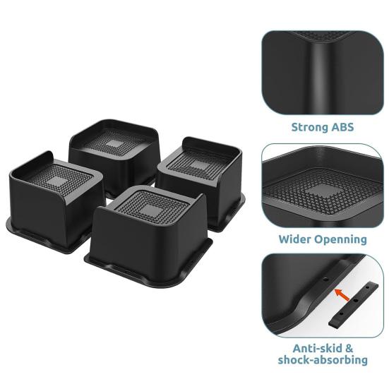 4 шт. подставки для кровати 2/3/4 дюйма, подъемные опоры, 5000 фунтов, сверхмощные мебельные подставки, подставки для высоты стола для стула, дивана, стола