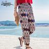 SURWENYUE Bohemian Chiffon Pant Holiday Beach Harem Pants Loose Casual Plus Size Women Pants Trouser