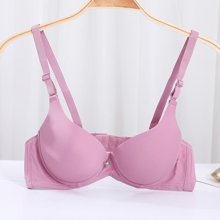 Japanese Style Smooth Seamless Push-Up Bra for Women - Thin Top, Thick Bottom, Solid Color