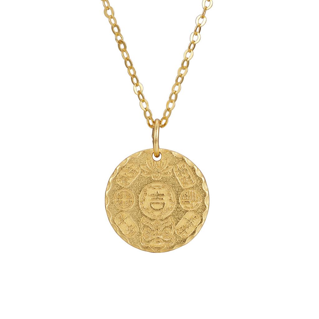 Серебряное ожерелье с изображением торта с символом счастья, женское ожерелье с изображением торта с символом мира и радости, универсальная цепочка на ключицу