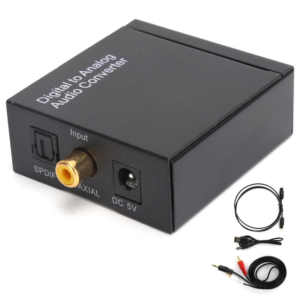 3.5mm Audio Adapter Digital Optical Coaxial To Analog RCA L R Converter for Home Professional Audio Switching(Host USB