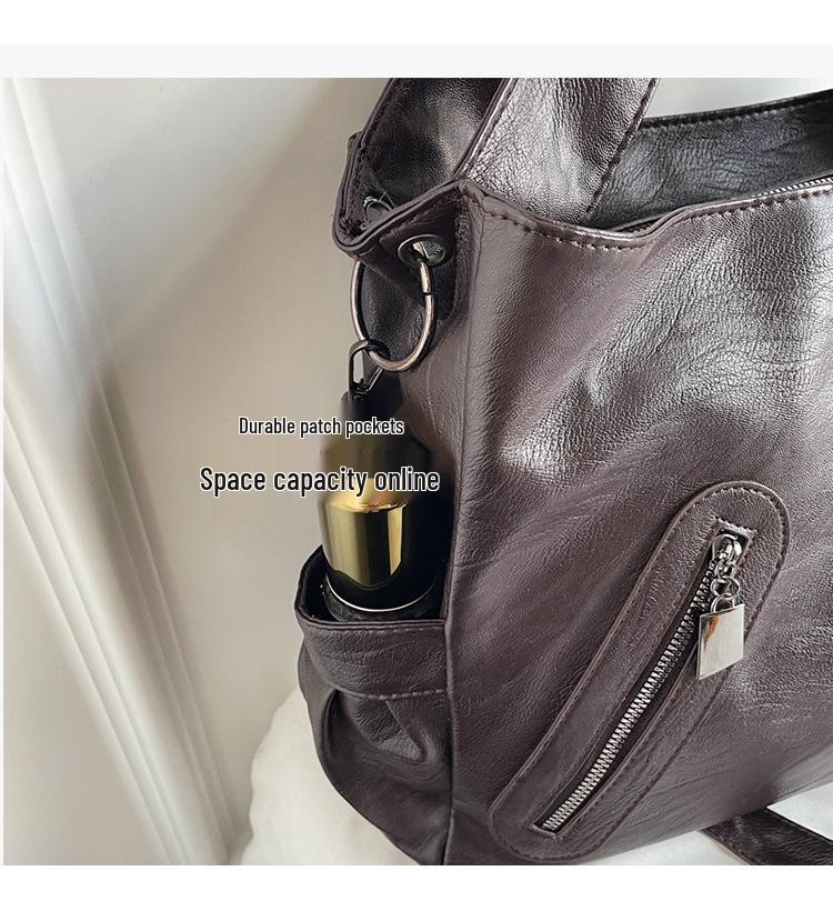 2025 Женская Модная Текстурированная Сумка-Тоут Большой Вместимости на Плечо и Через Плечо