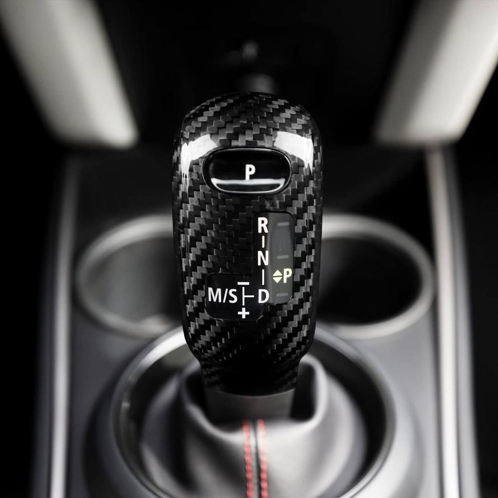 AIRSPEED Accessory Real Hard Carbon Fiber Car Gear Shift Knob Headcover Sticker for Mini