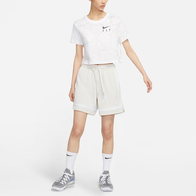Nike Женская футболка с круглым вырезом Swoosh Fly Basketball, белая DD0838-100