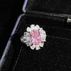 Elegant Women Jewelry Set Asscher Yellow Topaz Blue Argyle Pink Square Diamond Ring Earrings Pendant
