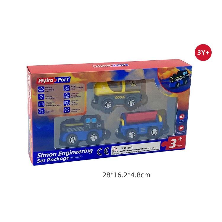 Маленький Поезд Деревянная Железная Дорога Электрическая Игрушка Инженерная Машина Саймона Детская Деревянная Развивающая Сборная Игрушечная Машина