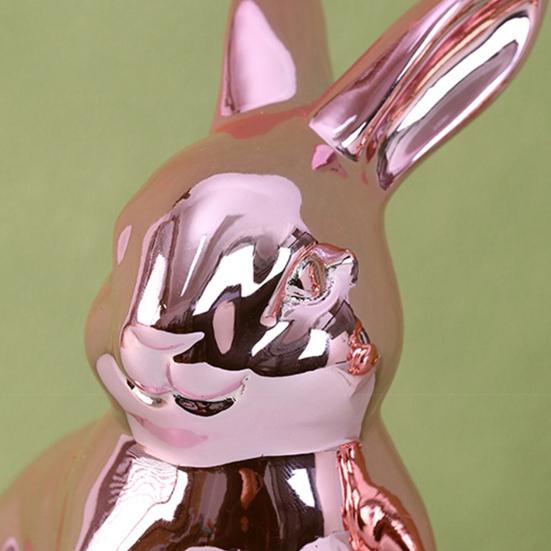 Пасхальный кролик, блестящая статуэтка кролика, копилка, винтажная скульптура кролика для домашнего офиса, декор стола, принадлежности для весенней вечеринки