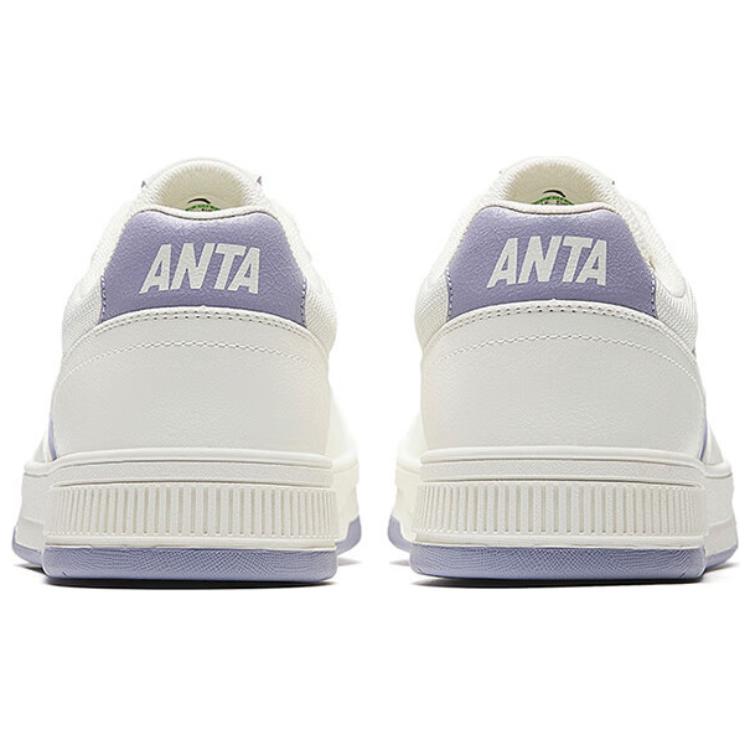 Anta Baichuan Classic Универсальные кроссовки-слипоны с низким верхом для скейтборда, женские, белые, фиолетовые 122528012-3