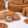 Подставки из ротанга ручной работы, теплоизоляционные коврики, кухонные коврики с керамической инкрустацией, декоративные подставки для столовых приборов, бара в столовой