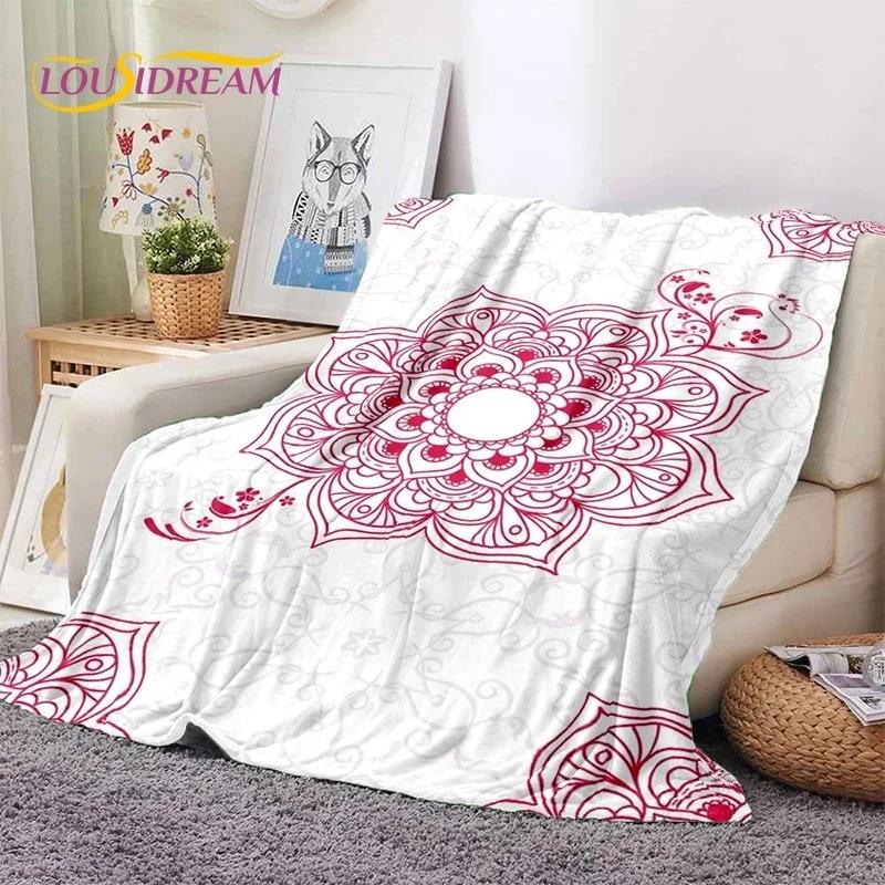 3D Mandala Yoga Flower Bohemia Meditation Nature Soft Flannel Blanket for Bed Bedroom Sofa Picnic,Throw Blanket Outdoors Leisure