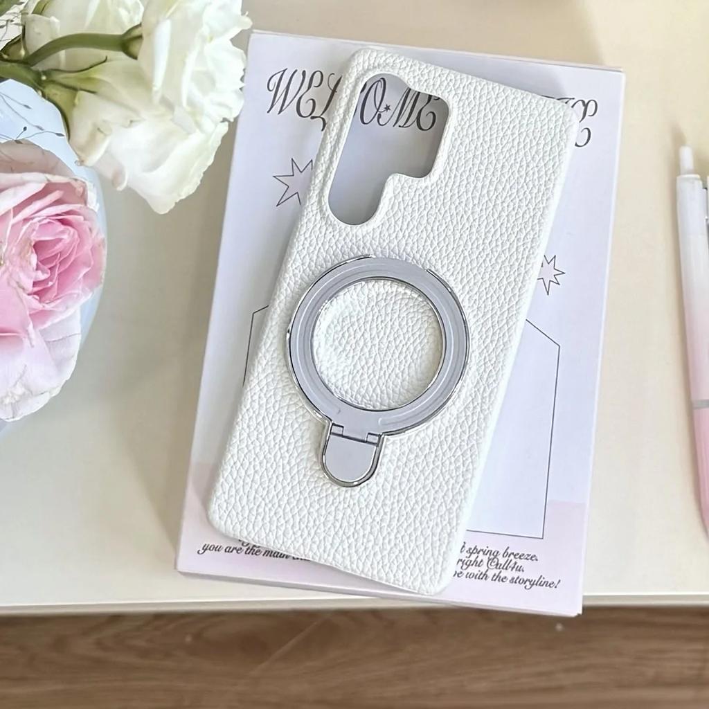 Simple Fashion INS Pure Color Case For Samsung Galaxy S25 Edge S24 S23 S22 Plus Ultra Bracket Half-pack Shockproof Protect Cover