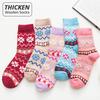 Women Socks Warm Wool Winter Sox Thick Cotton Casual Harajuku Snowflake Pattern Sock Student Hosiery