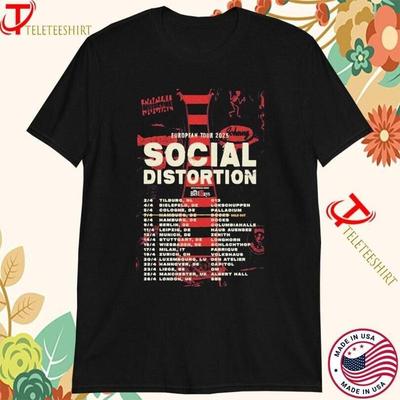 Social Distortion Тур по Европе 2025 Футболка Музыкальный Фан Группа S 5XL