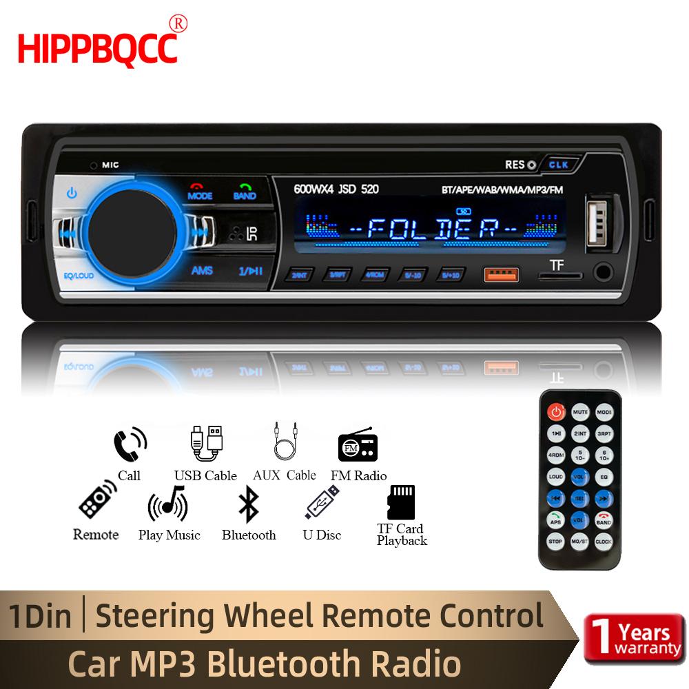 HIPPBQCC Автомагнитола 1din MP3-плеер Цифровой Bluetooth Автомобильный Стереоплеер FM-радио Стерео Аудио Музыка USB/SD со Встроенным AUX-входом