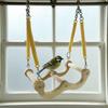 Bird Toys Chew-resistant Wood Bird Swing Wear Resistant Hanging Bird Training Stand Elastic Bird Perch Cage Accessories