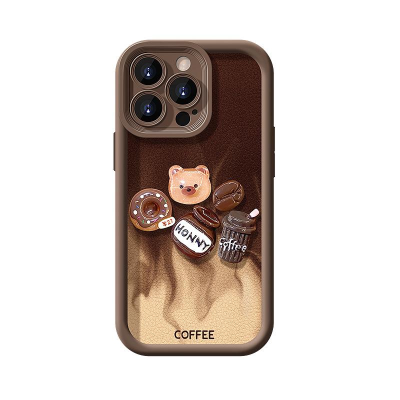 The Coffee Bear Figurine Lanyard Is Suitable for Apple 16PRO Phone Cases, Huawei OPPO, Xiaomi VIVO15