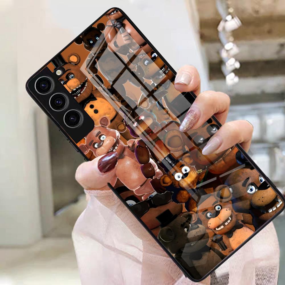 F-Fnaf F-Five Nights At Freddys Чехол для телефона Samsung S25 Edge Ultra S23 S22 S21 S20 Ultra Plus S24 Fe A54 A53 A25 Стеклянная крышка