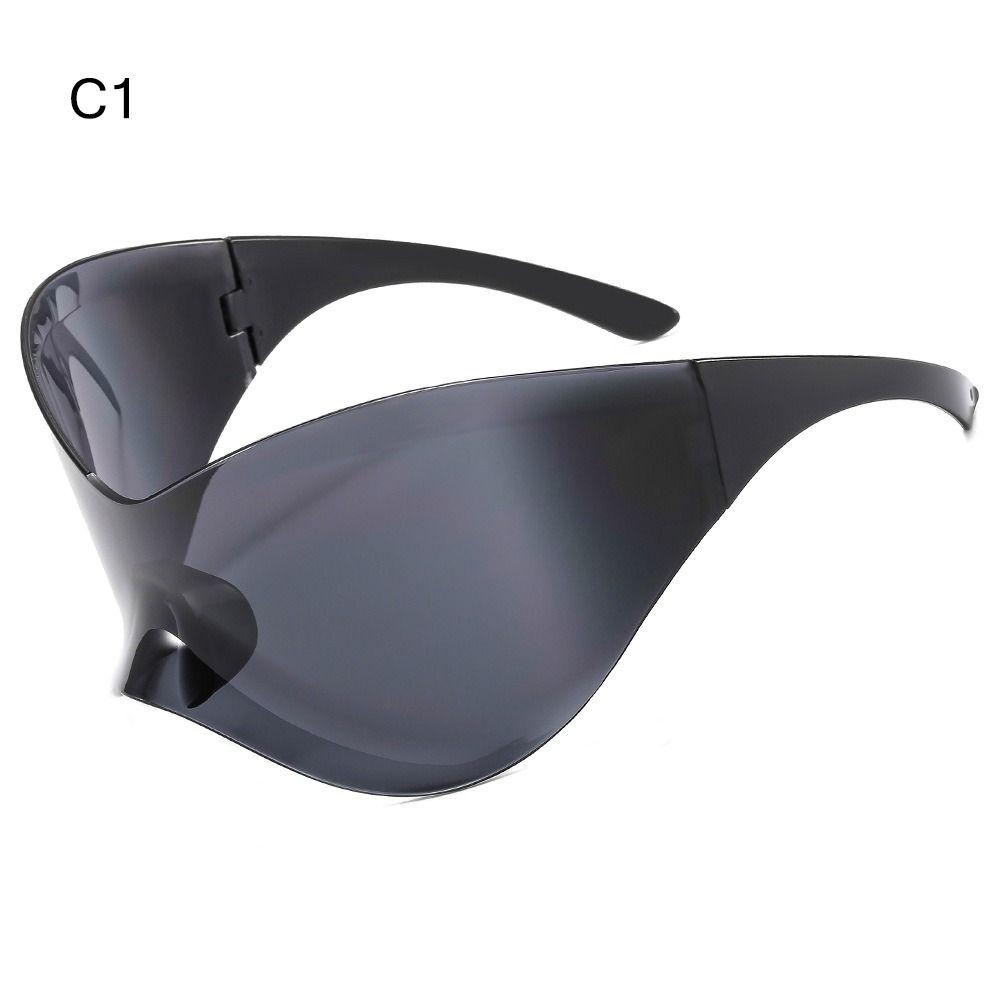 Модные Спортивные Солнцезащитные Очки Большие Панк Футуристические Очки Защита от Солнца для Мужчин Женщин Y2K Очки Очки-Маска