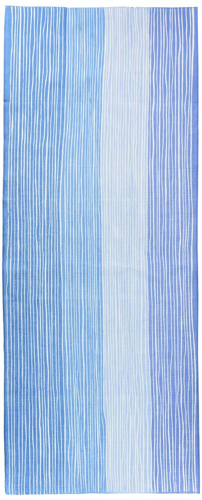 Blue Striped Tenugui Hand Made in Organic Prairie Dog 33 x 90cm Towel, Japan, 100% Cotton, Chū-dyed, Tapestry, Size Approx.