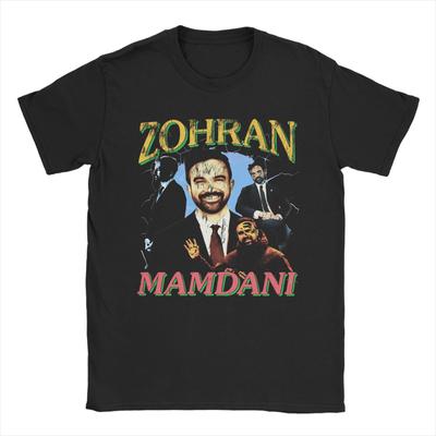 Zohran Mamdani Футболка Летняя 100% Хлопок Футболки Для Пары Хип-Хоп Повседневная Футболка С Коротким Рукавом Y2K Забавные Топы