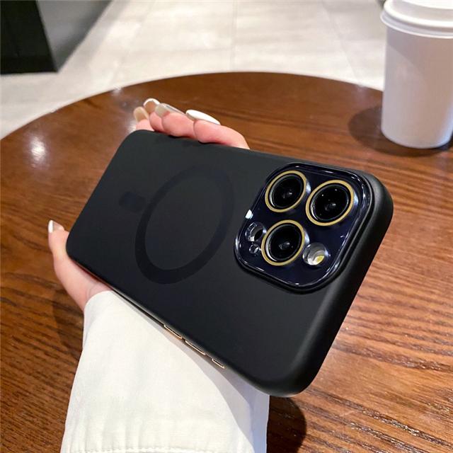 Роскошный чехол для iPhone 16 Pro Max из жидкого силикона с магнитной фиксацией Magsafe для iPhone 12 13 14 15 16 Plus Защитная крышка для объектива