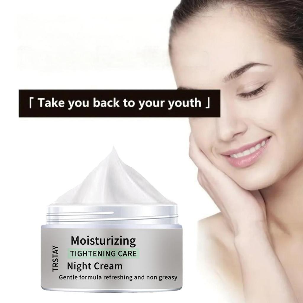 Коллаген гиалуроновая кислота Повышает упругость и увлажнение Ночной крем увлажняет и питает кожу, делая ее мягкой и изысканной