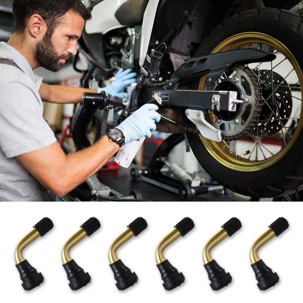 Tire Air Valve, L-Shaped, PVR-70, 6 Pieces, Changed to Durable Valve Core, Spare Valve