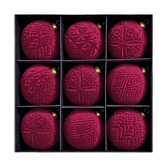 9 шт. Бархатные елочные шары Ретро Небьющиеся шары Элегантные Зимние праздники