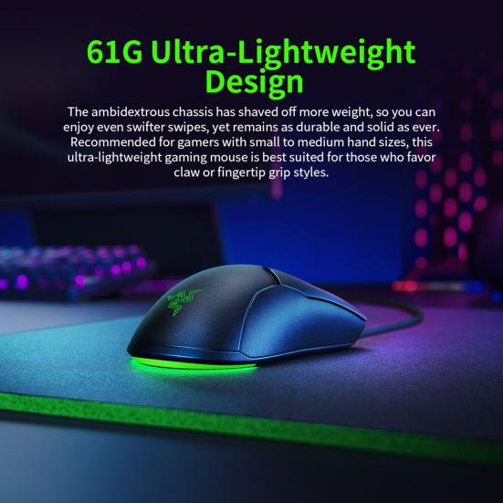 Для Razer Viper SPEEDFLEX Кабель Chroma Проводная мышь RGB Легкая 8500DPI Оптический сенсор