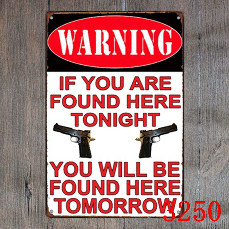 Custom Gun Humor Tin Sign for Restaurant, Bar, or KTV Decor