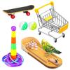 Parrot Toy Set Skateboard Cart Ball Shopping Cart Training Bird Toy Chew Training Puzzle Ring Interactive Toy Birds Puzzle Toy