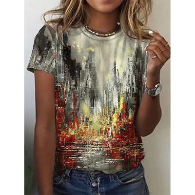 Новая летняя женская футболка в полоску с графикой, повседневная свободная уличная одежда, женские топы с короткими рукавами, одежда большого размера, футболки для девочек