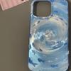 Blue Vortex Fish Phone Case for Apple Iphone16promax-Laser Soft Silicone Shockproof Creative Cover for Iphone16/15/14/13/12/11/Pro/Promax/Plus