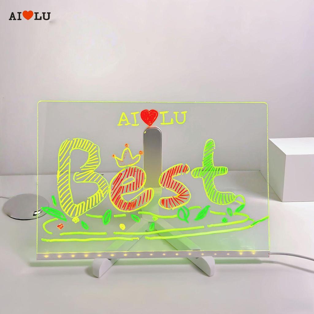 Colorful LED Light-Up Acrylic Drawing & Message Board for Kids