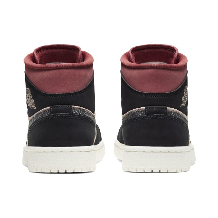 Женские кроссовки Air Jordan 1 Mid Canyon Rust Red Particle-Beige Black BQ6472-202