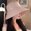 Big brim sun protection hat sunshade UV protection sun hat new bucket hat ponytail tie children summer