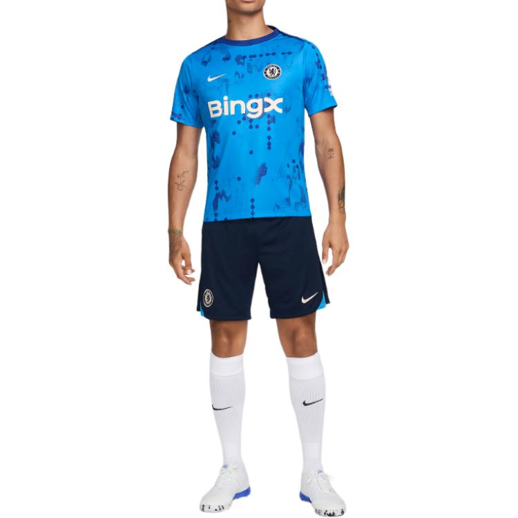 Nike Академия ФК Челси Pro Мужской топ Nike Dri FIT для футбола с коротким рукавом Pre Match FN9646-436