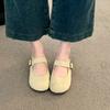 New Style Shallow Mouthed Flats Sole Single Shoe for Women Soft Sole Bean Shoes Round Toe Retro Mary Jane Shoes Zapatos Mujer
