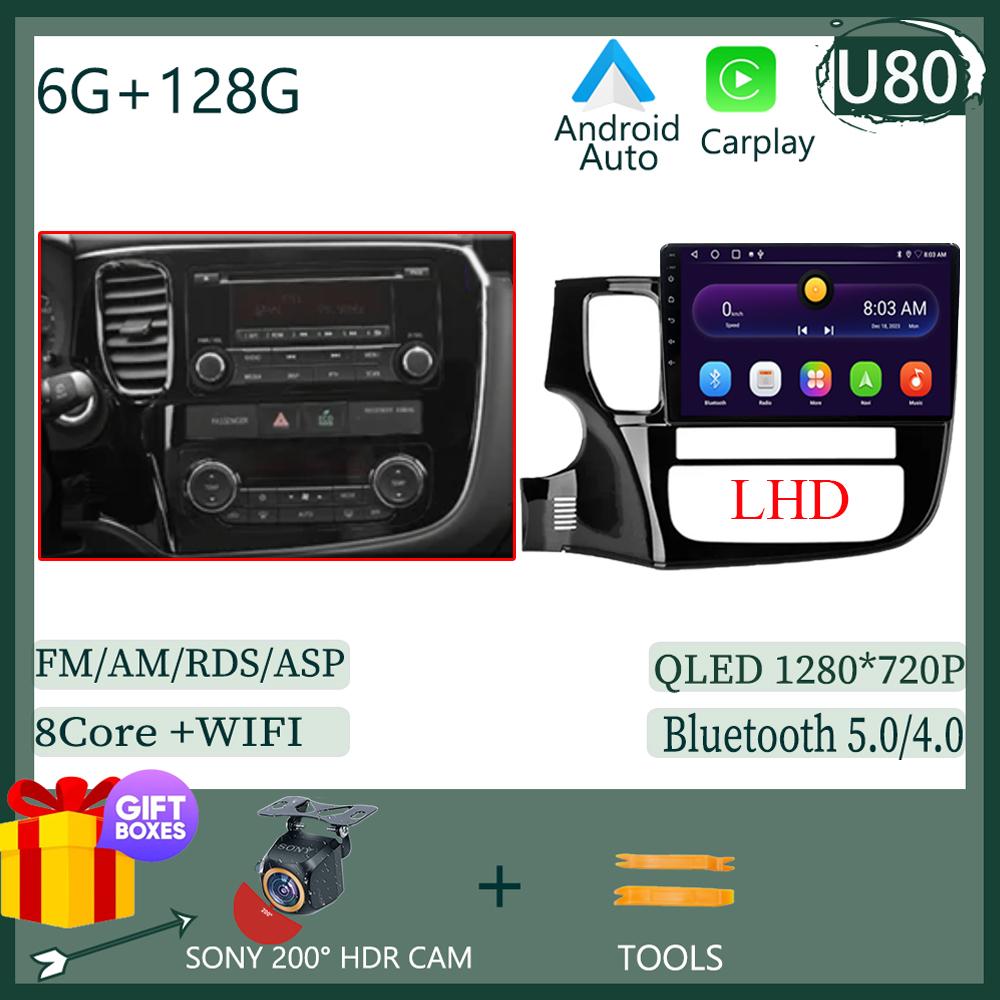 Беспроводной CarPlay Android 14 Авто Радио Для Mitsubishi Outlander 3 GF0W GG0W 2012-2018 Автомобильный Мультимедиа GPS Без Сенсорного Экрана 2din