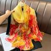 Spring/Summer New Women'S Silk Scarf 135 * 180cm Simulated Silk Twill Square Scarf Fashion Printed Large Square Scarf Professional Scarf