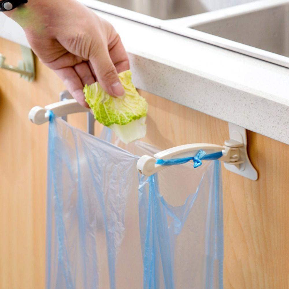 2 шт. складной шкаф для мусорных мешков крючок пластиковый мусорный мешок подставка для хранения дверь